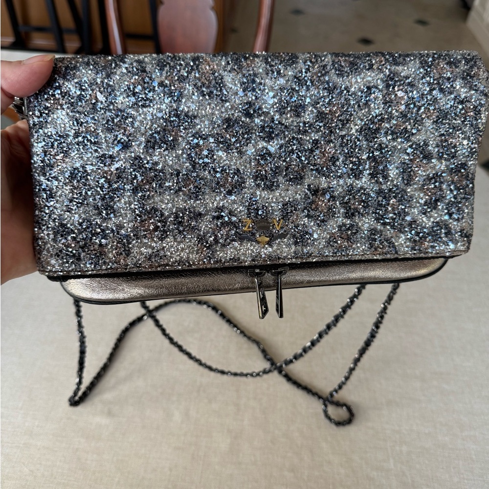 Zadig & Voltaire Sparkling Leopard Clutch - Silver and Black - Picture 2 of 11